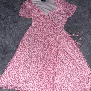 PINK FLOWER FLOWY DRESS